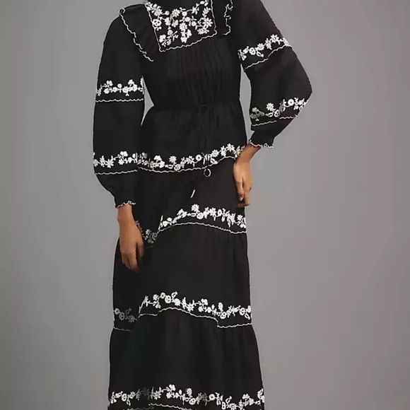 FARM Rio Dresses & Skirts - Farm Rio Embroidered Maxi Dress by Anthropologie